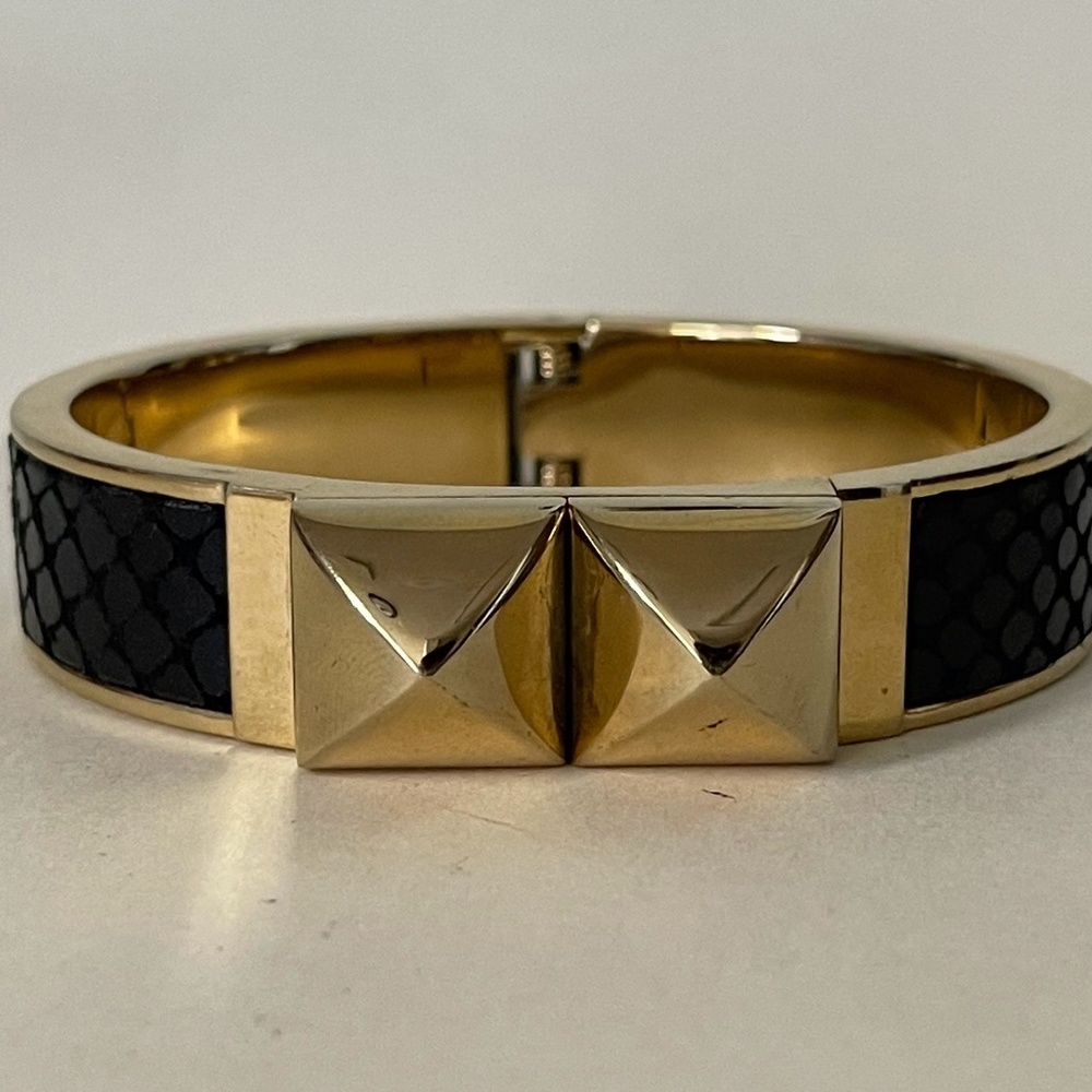 Michael Kors Python Embossed Black Leather Gold T… - image 7